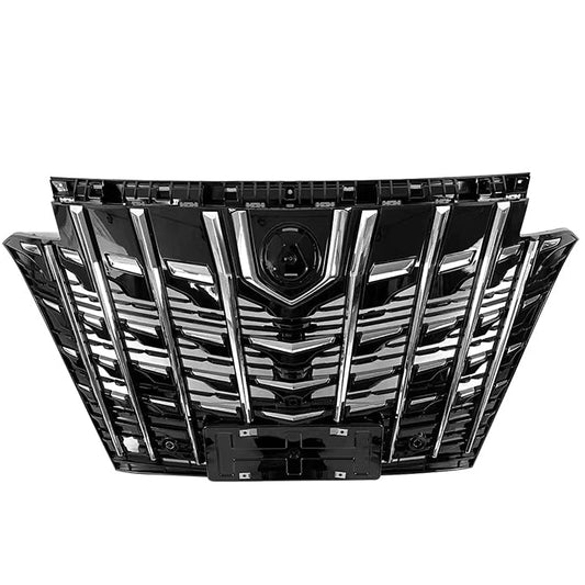 YICER Front Bumper Grilles ABS Glossy Black Car Exterior for BYD Denza D9 EV, M-1 Silver