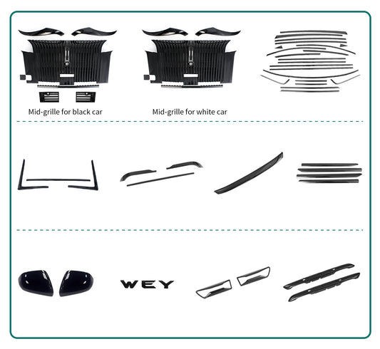 Full Body Kits For WEY G9 Car Gille Blackening Kit Front Rear Bumper Accessories