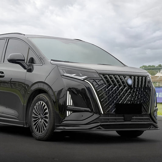 Front Bumper Grilles ABS Glossy Black Car Exterior for BYD Denza D9 EV, (Bird Nest Type)