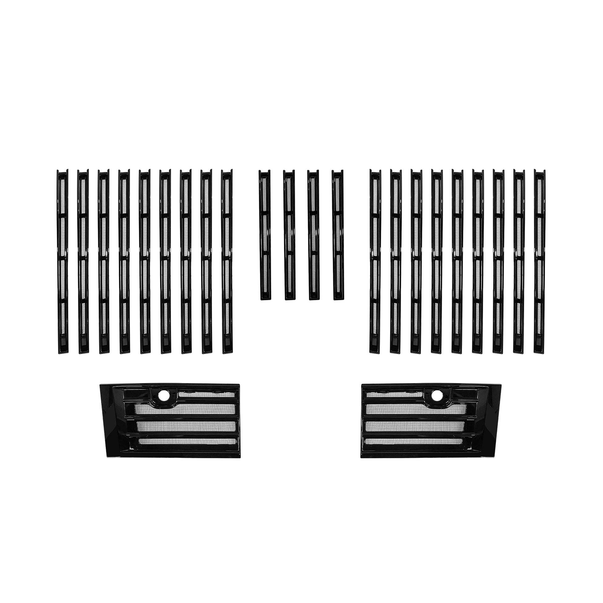 YICER Front Grille Inserts Snap on For WEY G9, Gloss Black
