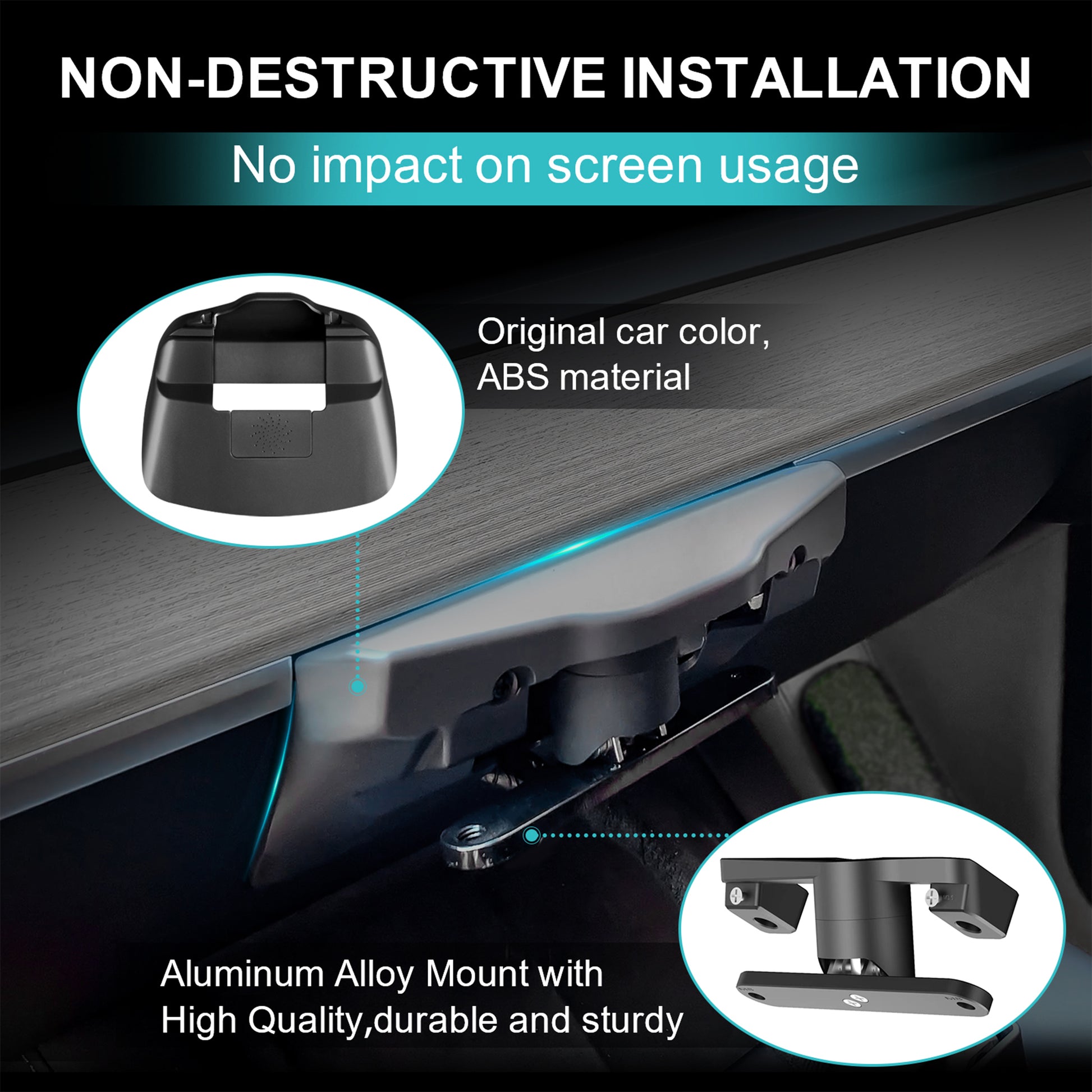 YICER Screen Swivel Mount for Tesla Model 3 Highland 2024-2026, 2024-2026 Model Y Highland Screen Mount Rotating Bracket Holder for Tesla Center Console Navigation Original Screen, T6