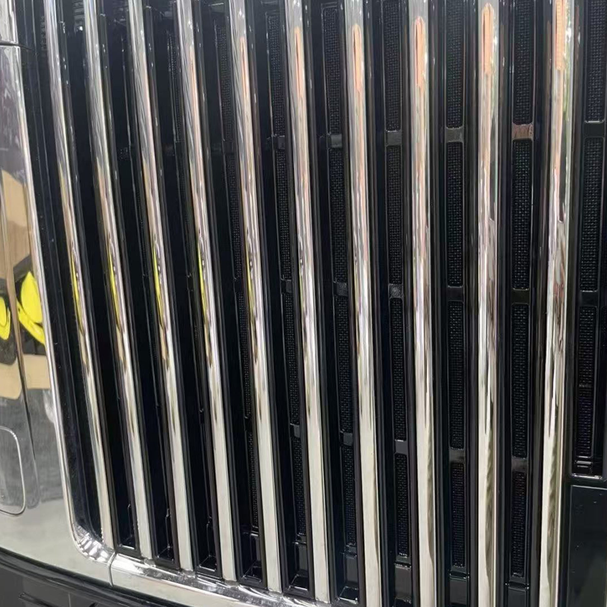 YICER Front Grille Inserts Snap on For WEY G9, Gloss Black