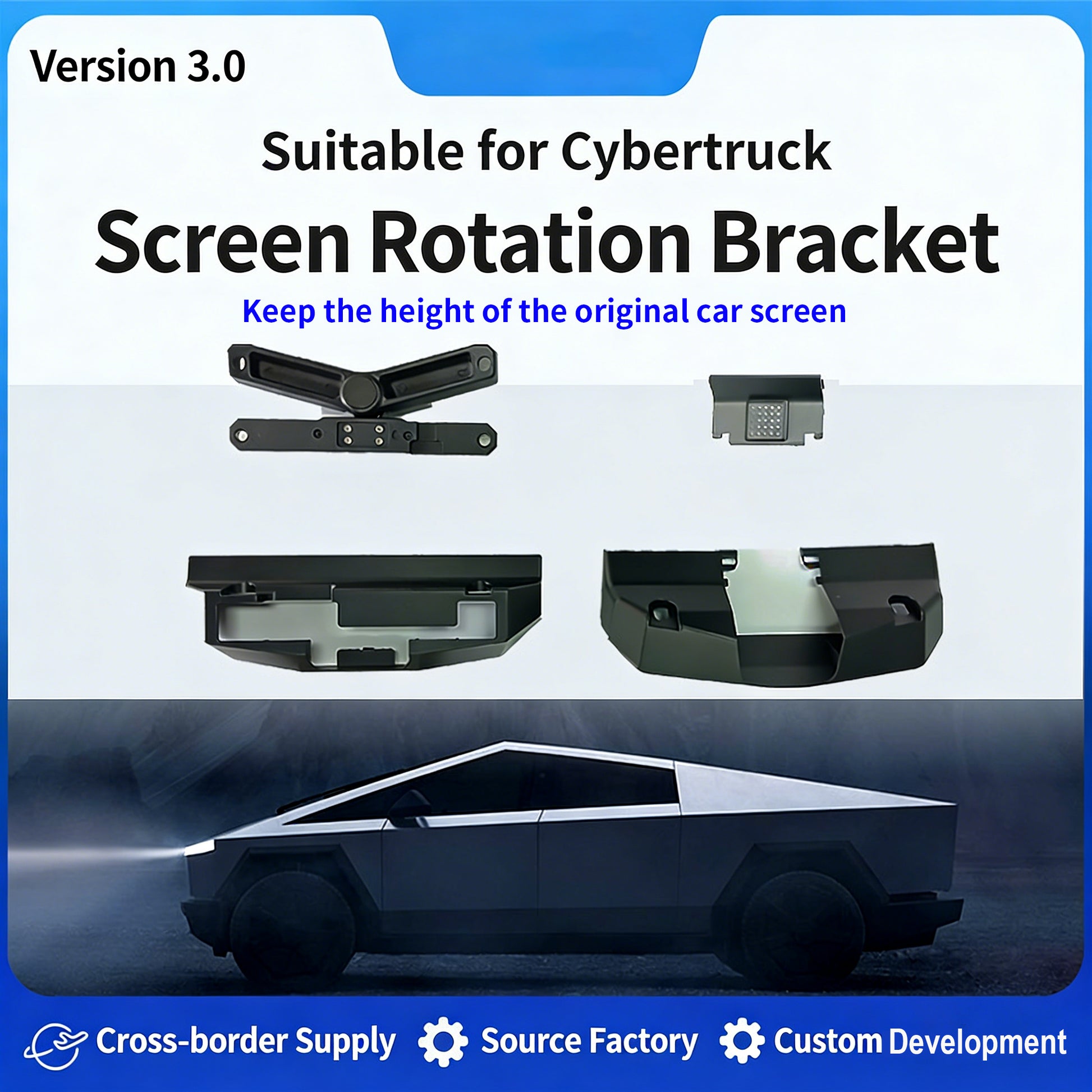 YICER Screen Swivel Mount for Tesla Cybertruck, Screen Mount Rotating Bracket Holder for Cybertruck Center Console Navigation Original Screen