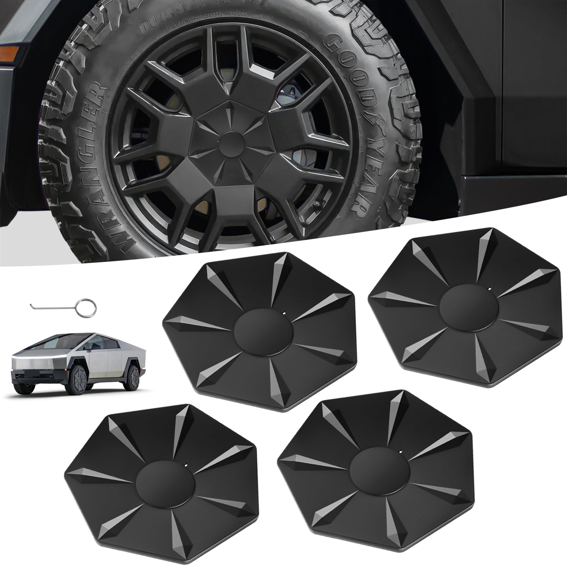 YICER Wheel Hubcaps Cover for Cybertruck