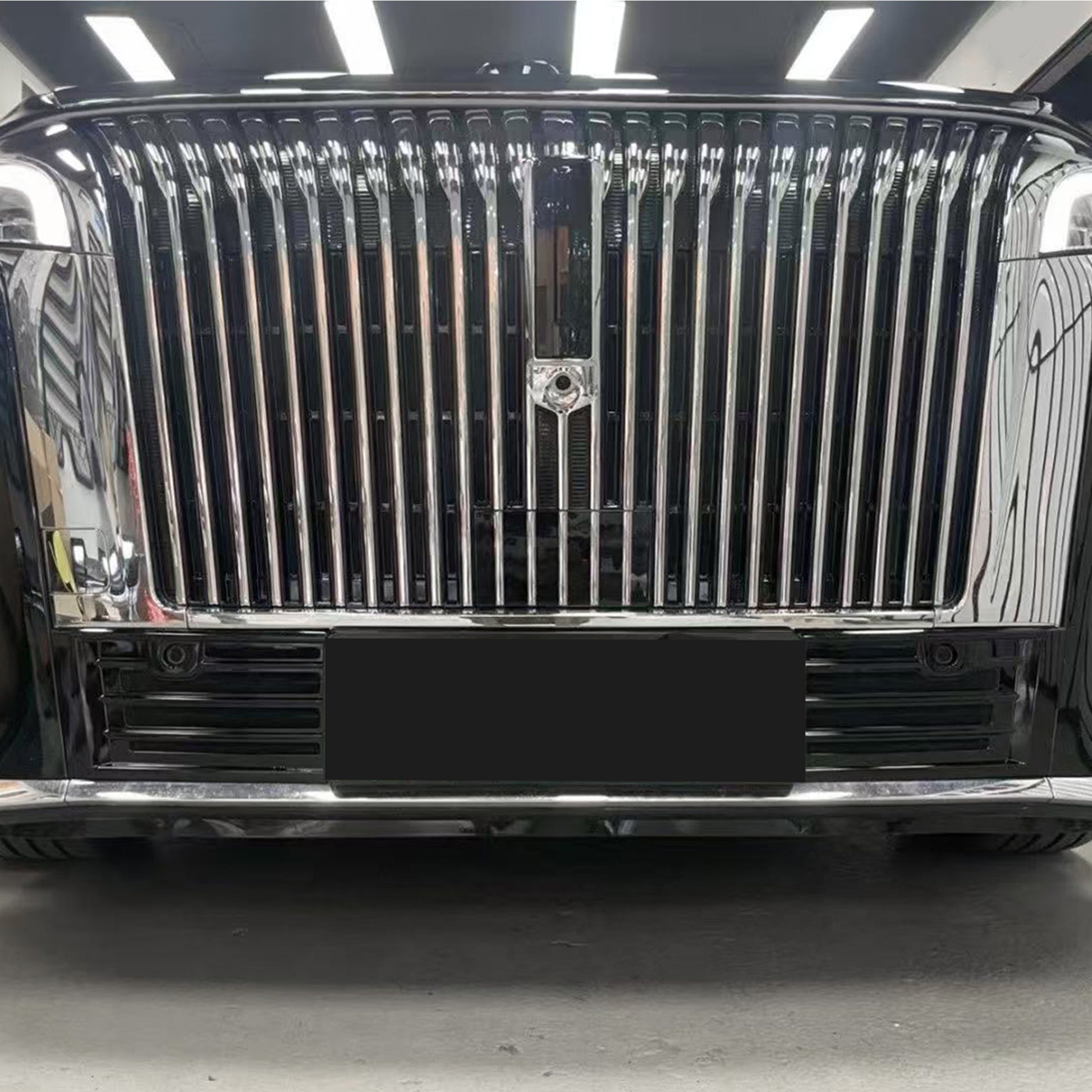 YICER Front Grille Inserts Snap on For WEY G9, Gloss Black