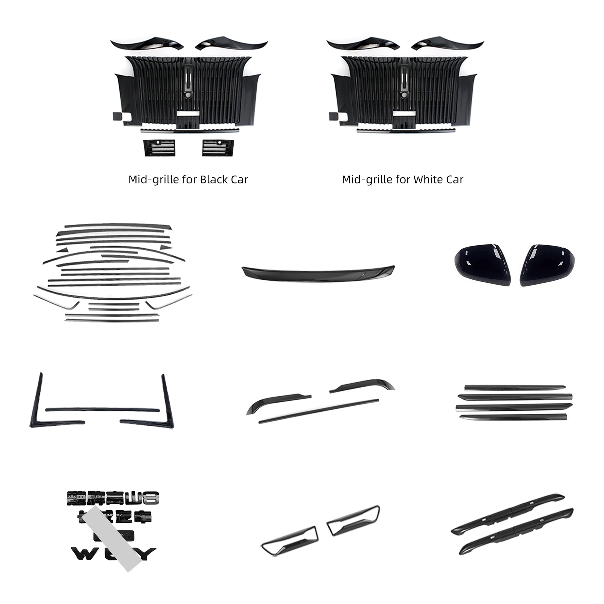 YICER Full Body Kits For WEY G9 Car Gille Blackening Kit Front Rear Bumper Accessories