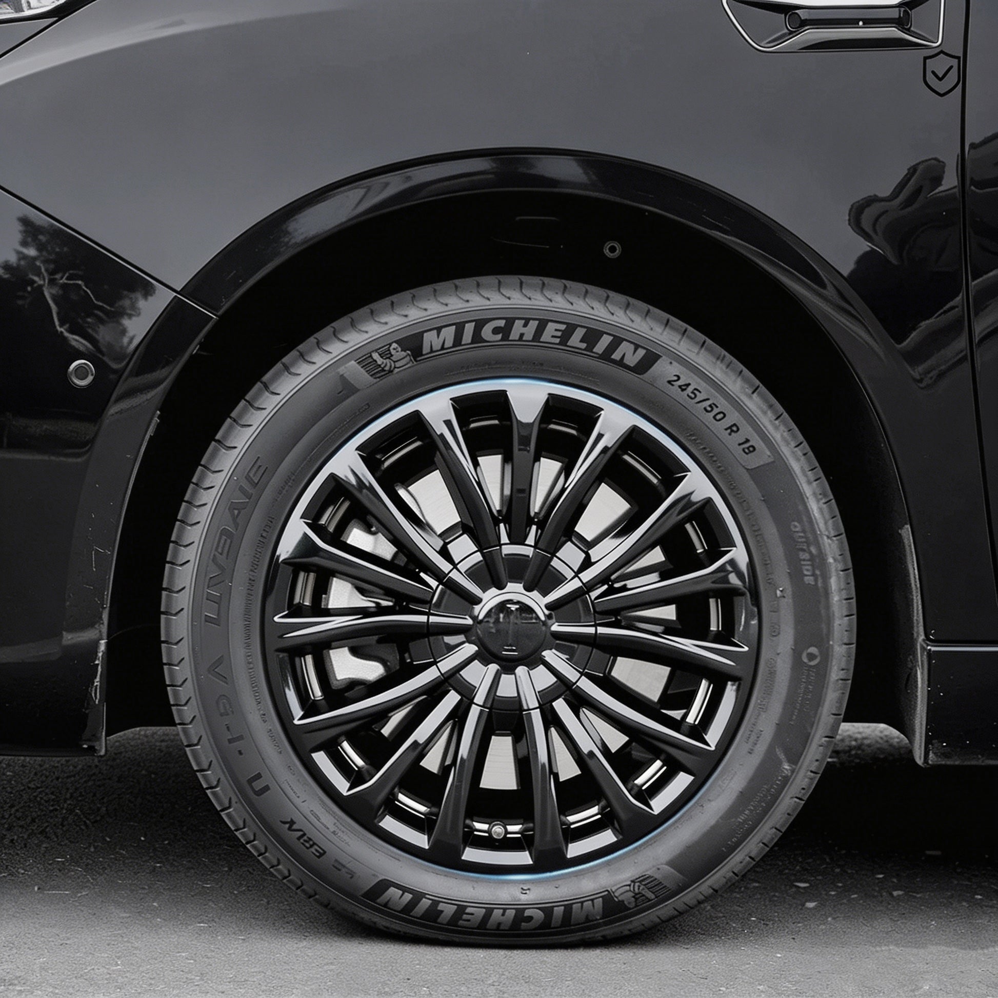 YICER Wheel Hubcap Cover for WEY G9, Set Of 4, Gloss Black