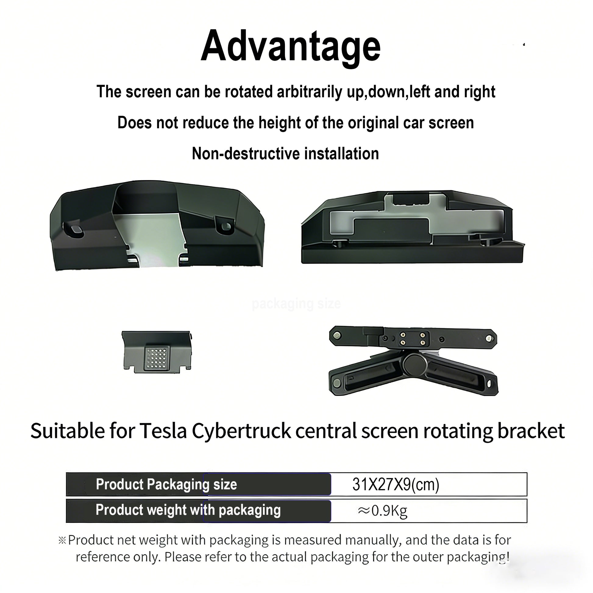 YICER Screen Swivel Mount for Tesla Cybertruck, Screen Mount Rotating Bracket Holder for Cybertruck Center Console Navigation Original Screen