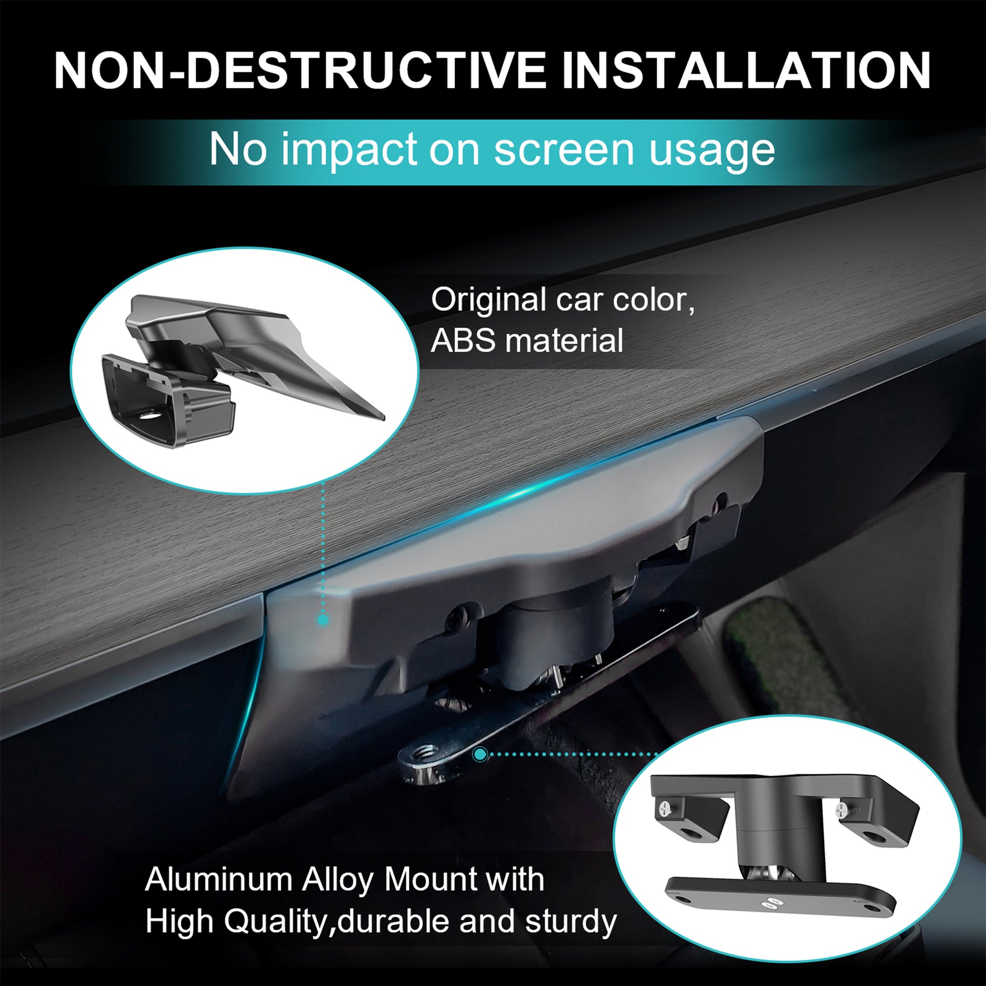 YICER Screen Swivel Mount for Tesla Model 3 Model Y Screen Mount Rotating Bracket Holder for Tesla Center Console Navigation Original Screen, T5