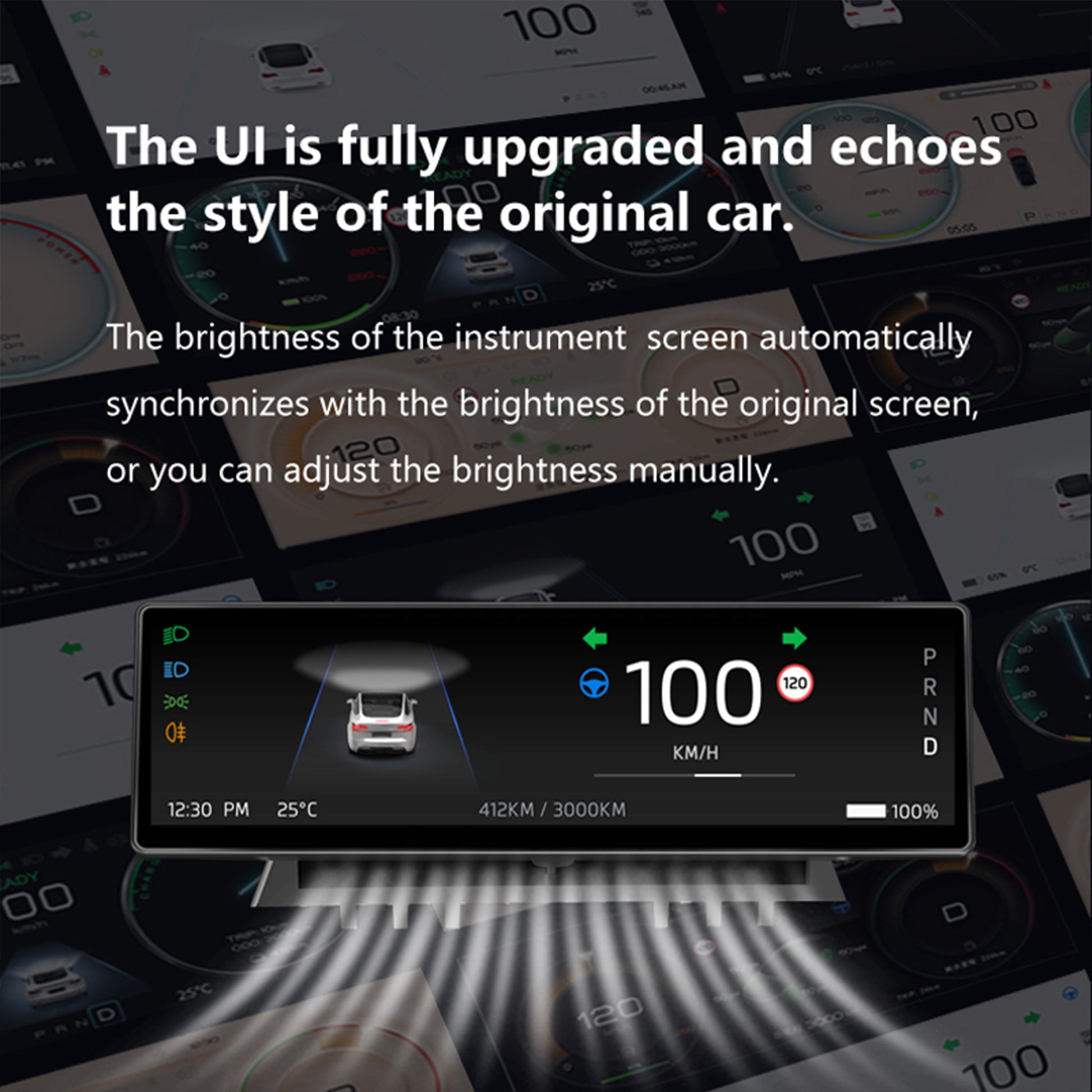 YICER Display Screen Dashboard for Tesla Model Y Model 3, 8.8'' IPS Touchscreen with Wire Carplay, Android Auto, AC Control Seat Heating, T3Pro