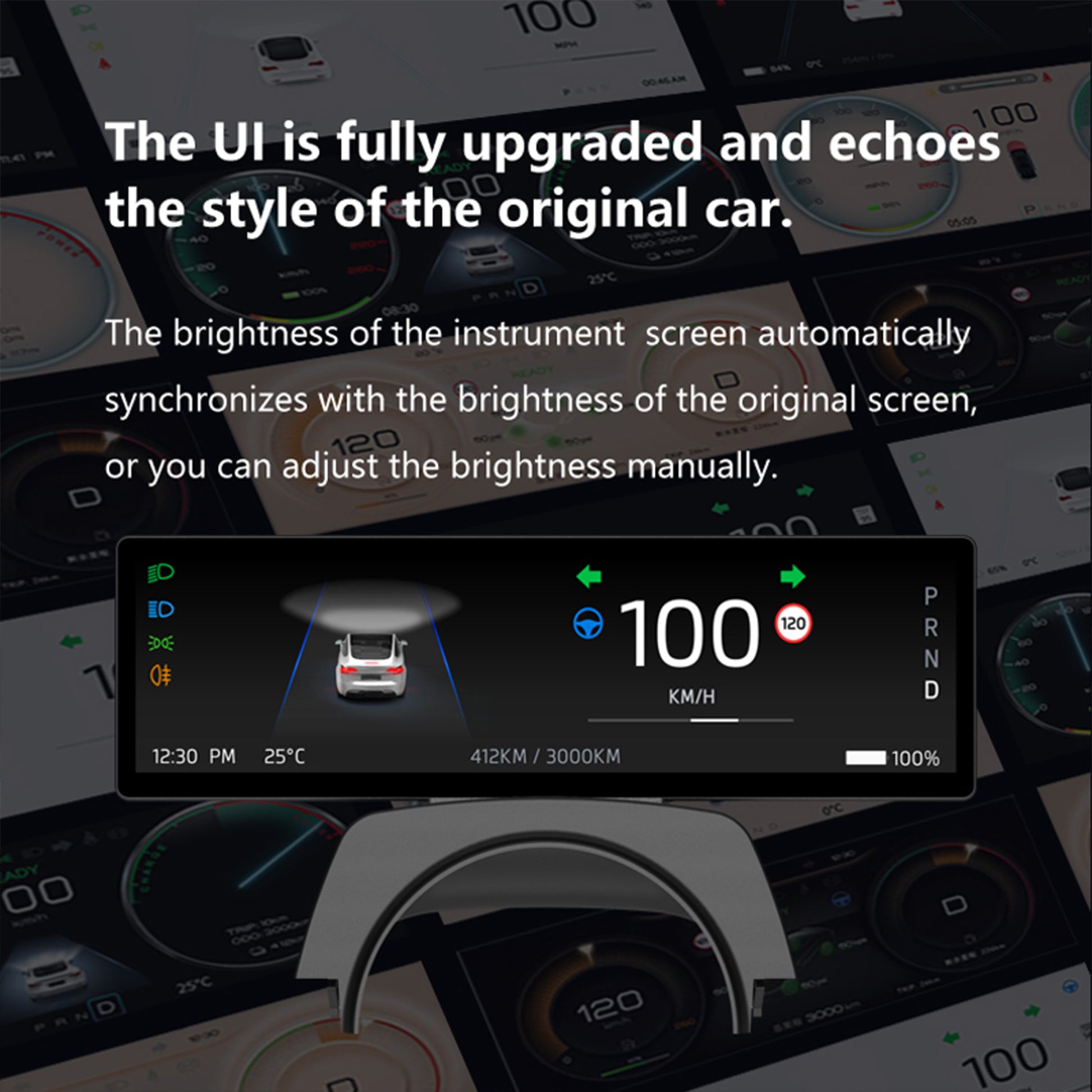 YICER 8.8'' Display Screen Dashboard for 2024+ Tesla Model 3 Highland - IPS Touchscreen with Wire Carplay, Android Auto, AC Control Seat Heating (T13PRO)