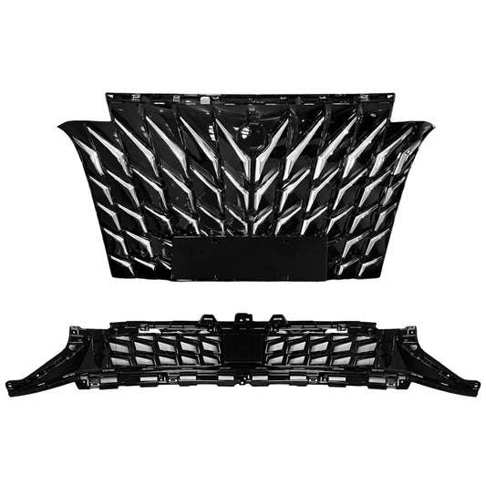 Front Bumper Grilles ABS Glossy Black Car Exterior for BYD Denza D9 EV